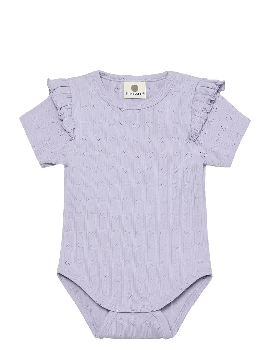 En Fant - Body SS Pointelle - kortärmade bodies - purple heather - 0