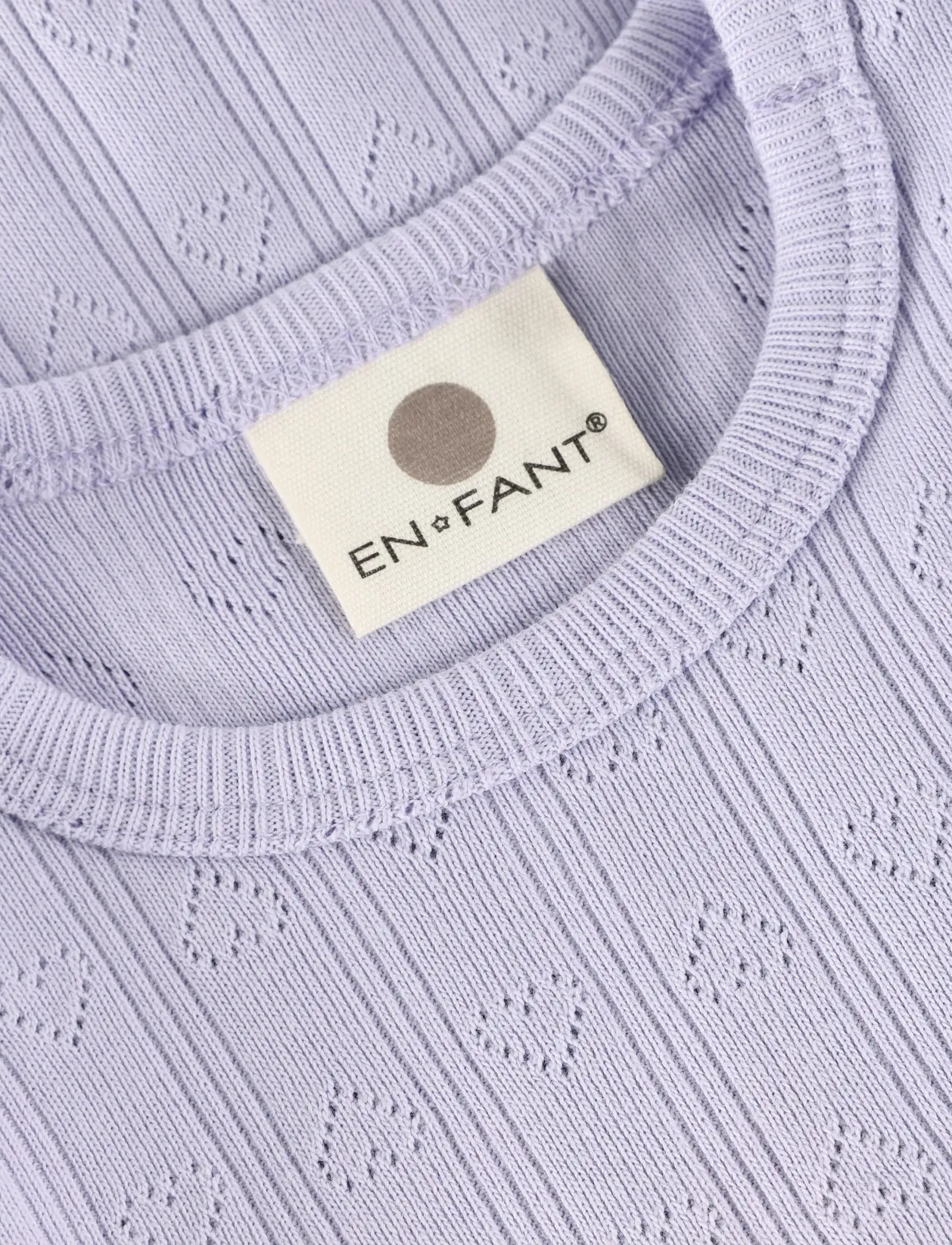 En Fant - Body SS Pointelle - body z krótkimi rękawami - purple heather - 2