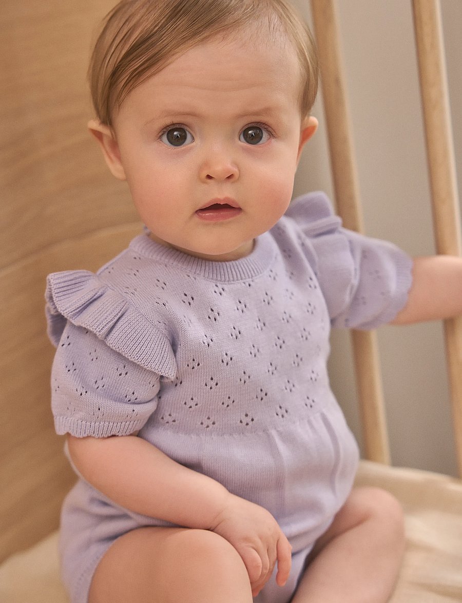 En Fant - Romper Knit - krótki rękaw - purple heather - 0