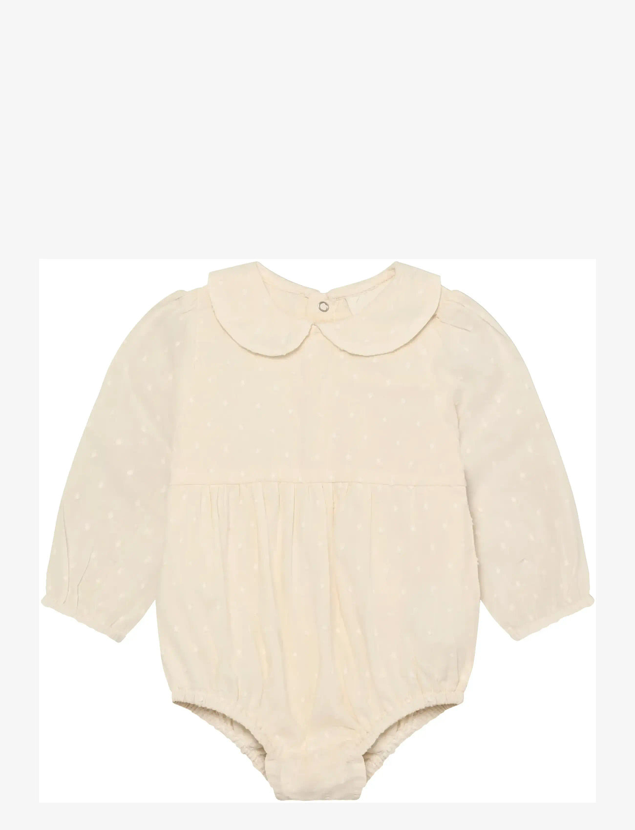 En Fant - Romper LS Dobby - long-sleeved - eggnog - 0