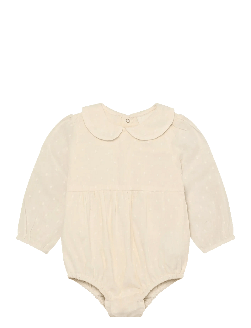 En Fant - Romper LS Dobby - long-sleeved - eggnog - 0