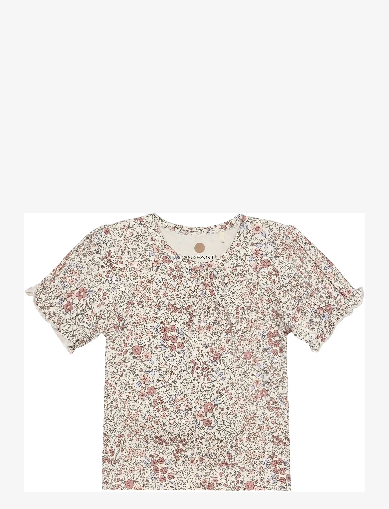 En Fant - T-shirt SS AOP - lühikeste varrukatega t-särgid - eggnog - 0