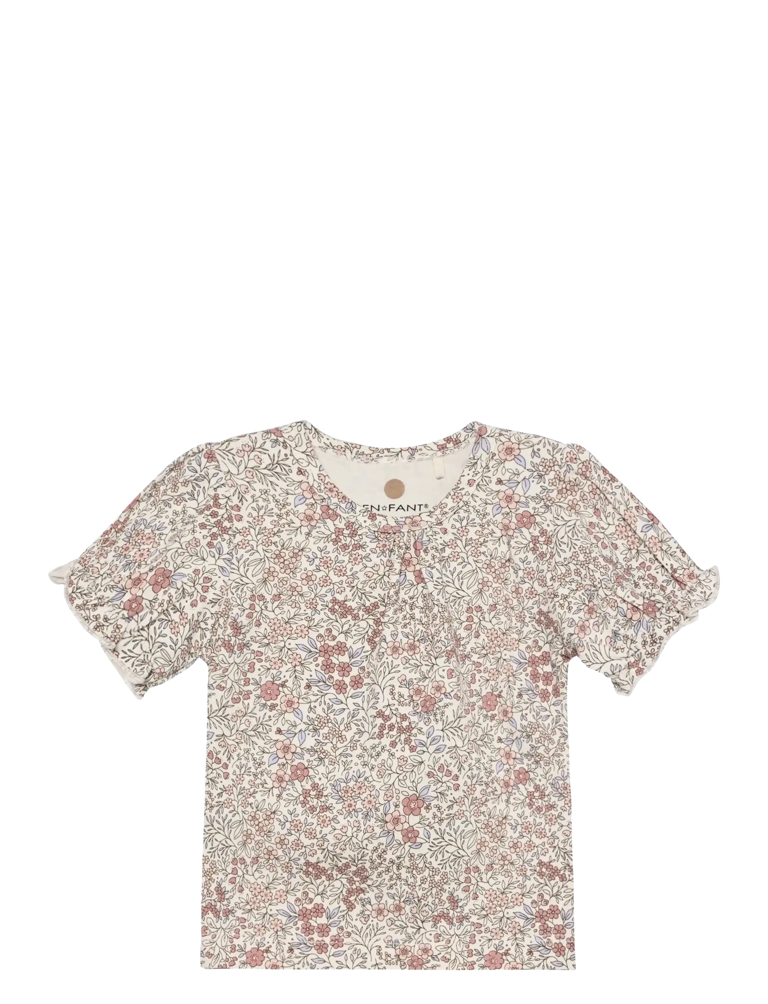 En Fant T-shirt SS AOP - Baby 44-92 - EGGNOG / multi