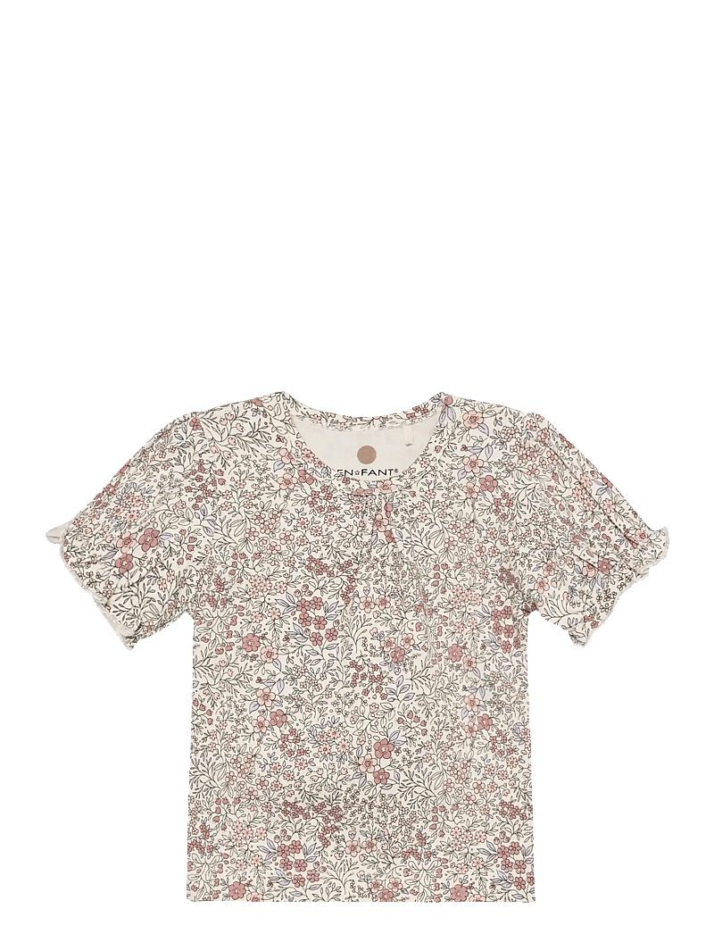 En Fant - T-shirt SS AOP - lühikeste varrukatega t-särgid - eggnog - 0