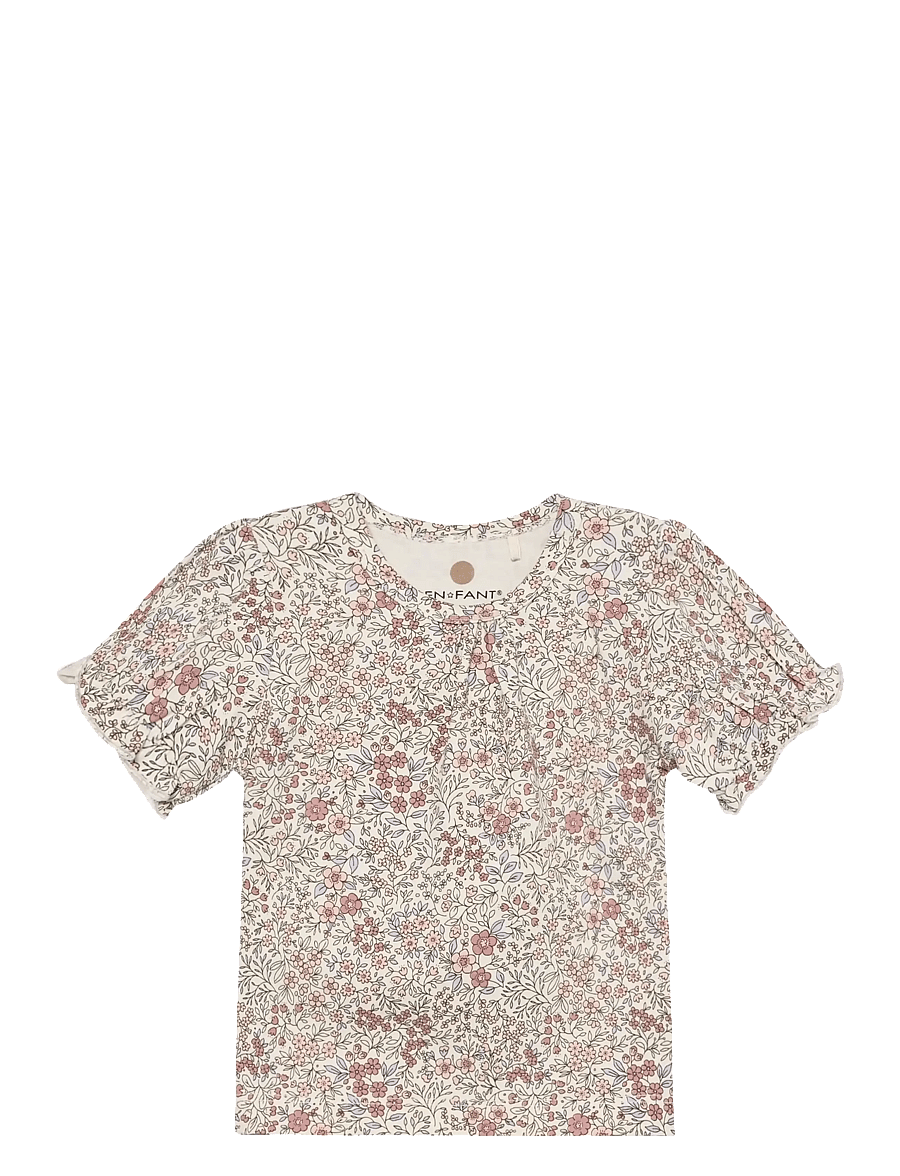En Fant - T-shirt SS AOP - lühikeste varrukatega t-särgid - eggnog - 0