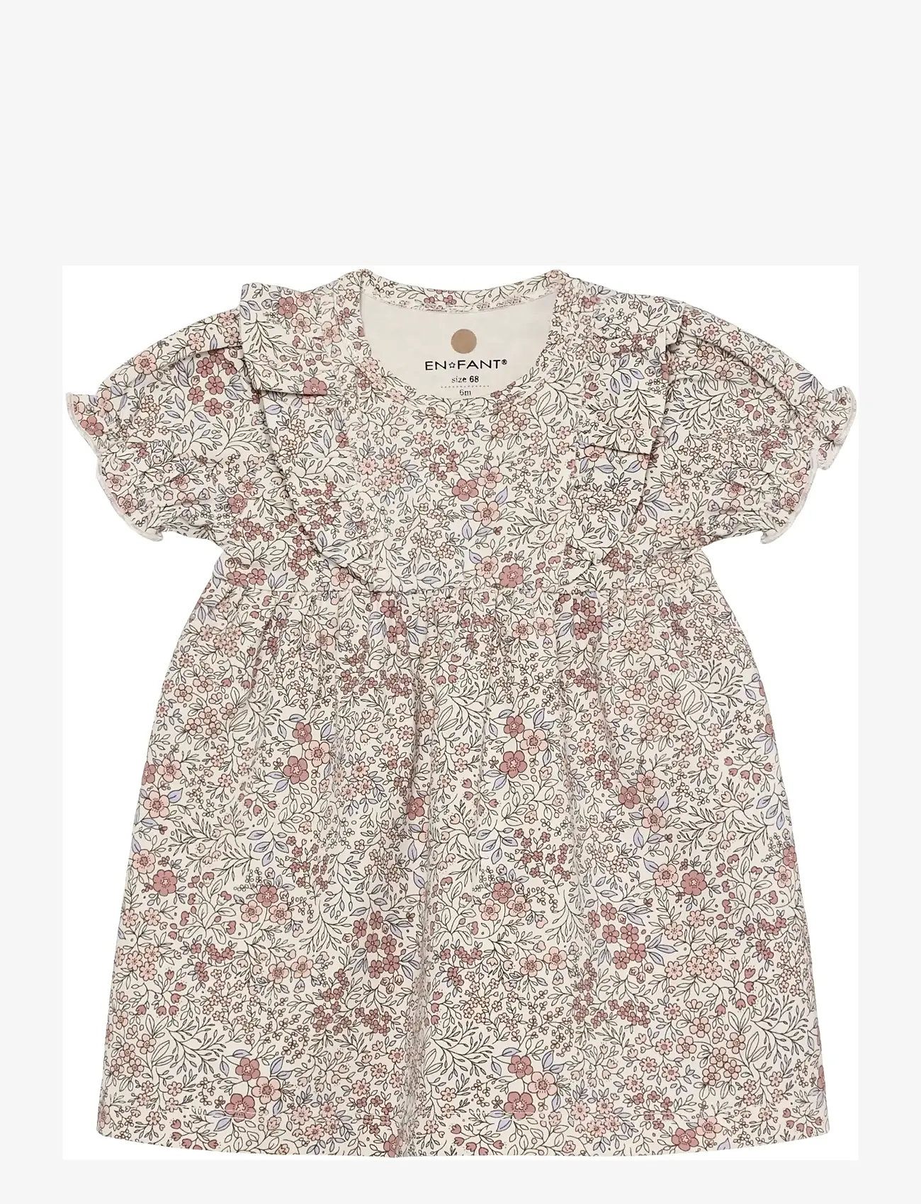 En Fant - Dress SS AOP - kurzärmelige babykleider - eggnog - 1