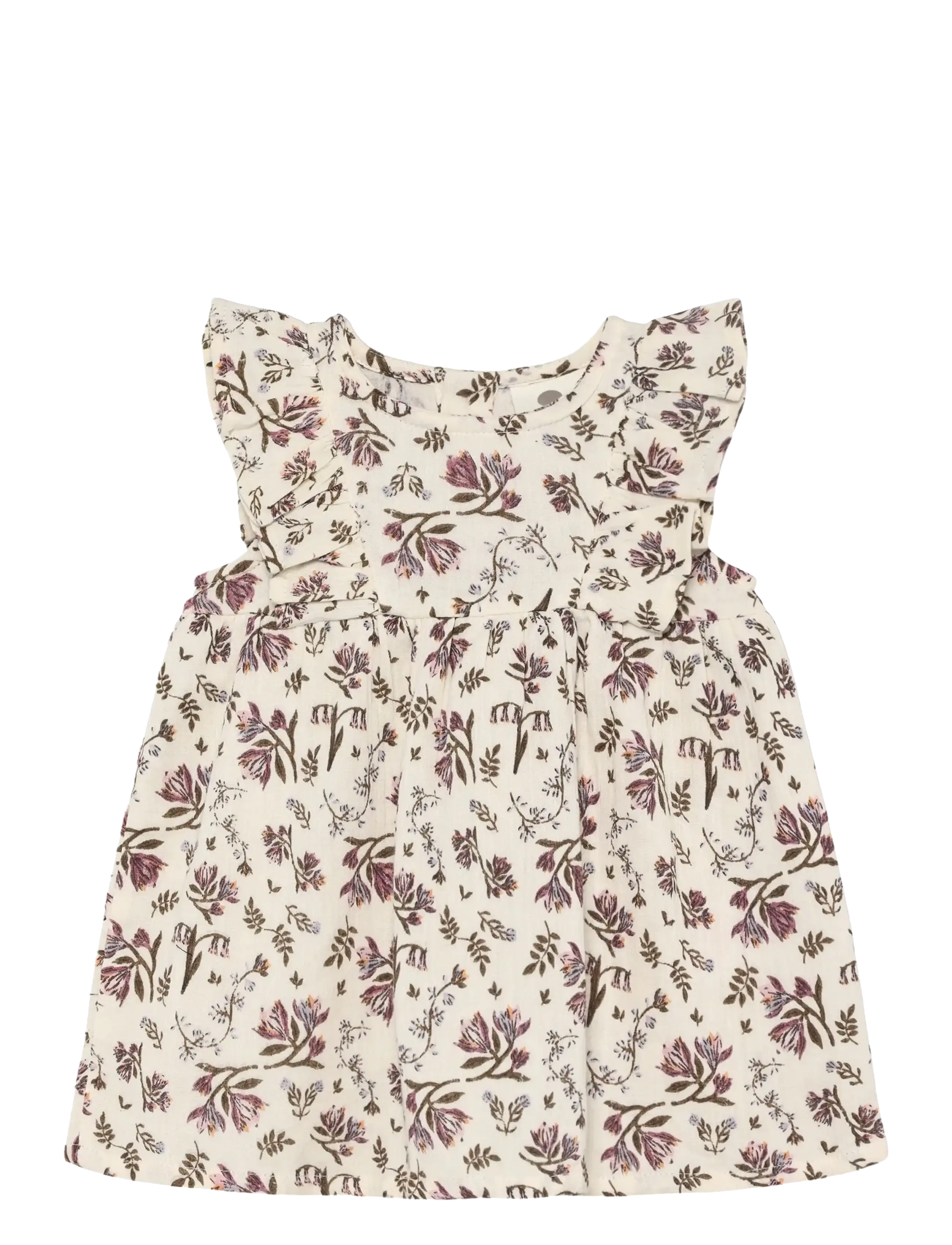 En Fant Dress Ns Floral Woven, 68, Baby Dresses, Creme - Short-sleeved Kinder