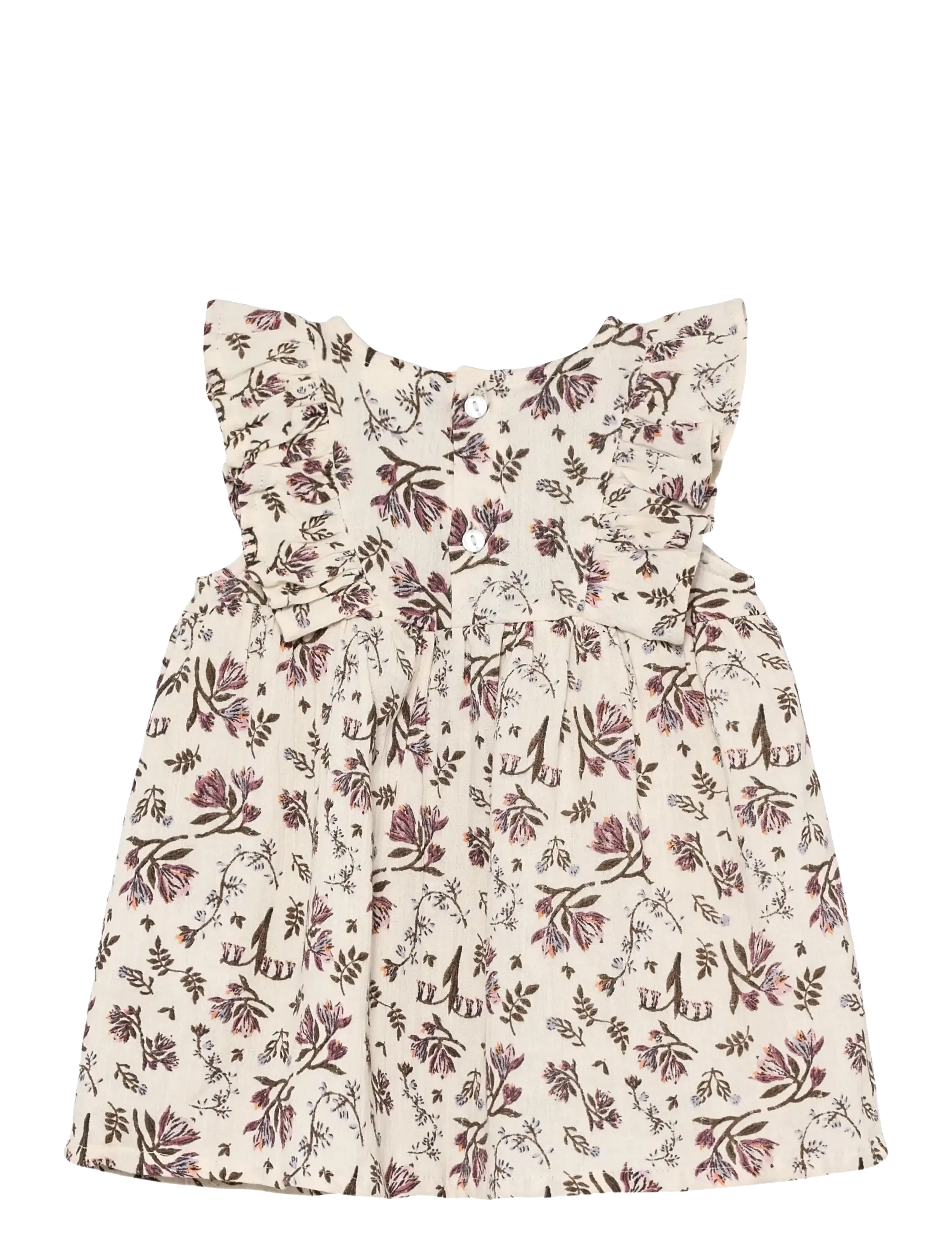 En Fant - Dress NS Floral Woven - kortærmede babykjoler - eggnog - 1