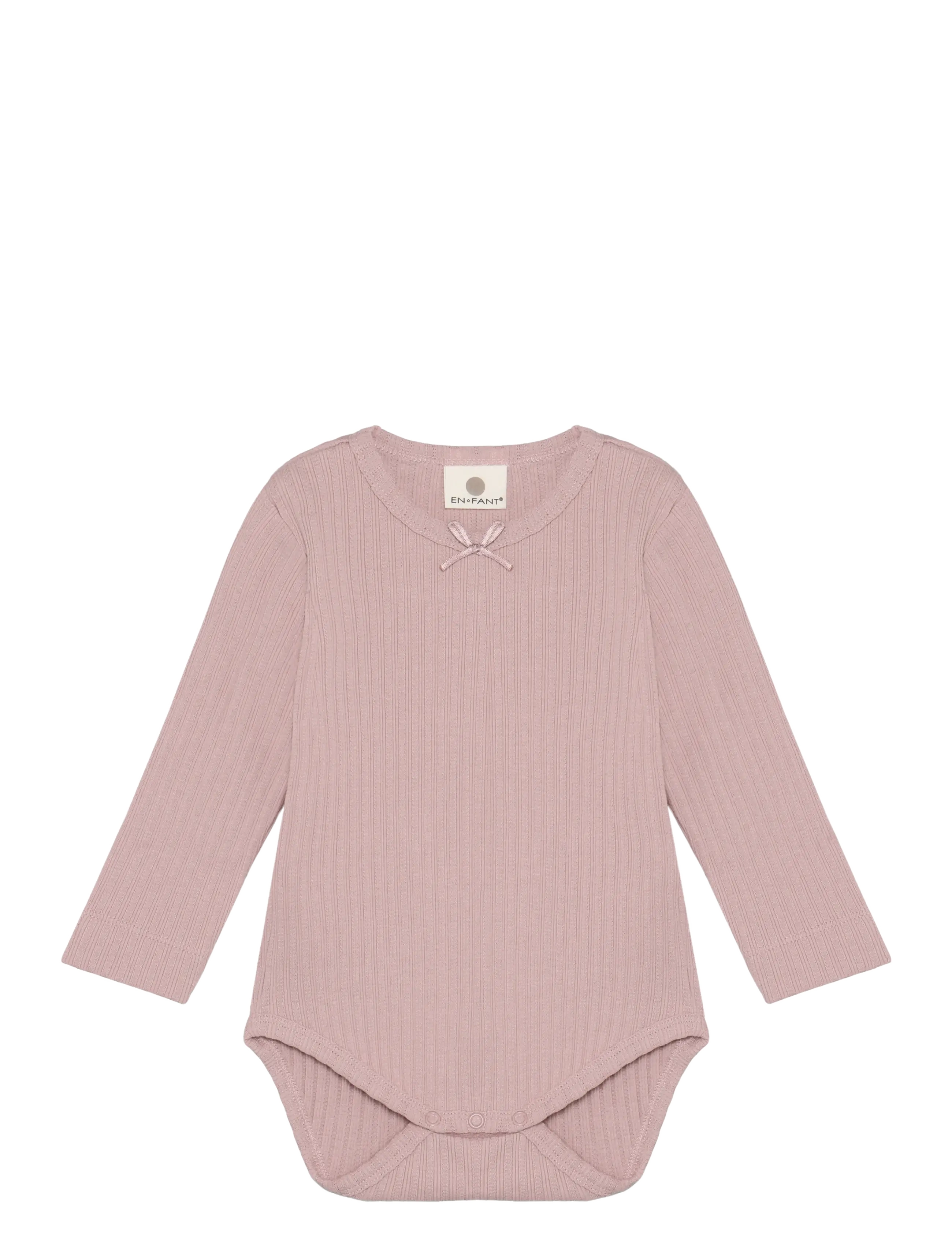 En Fant Body LS Pointelle - Kleidung - ADOBE ROSE / pink/rose