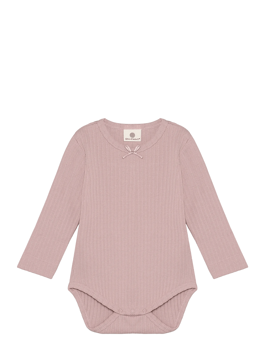 En Fant - Body LS Pointelle - langärmelige bodys - adobe rose - 0
