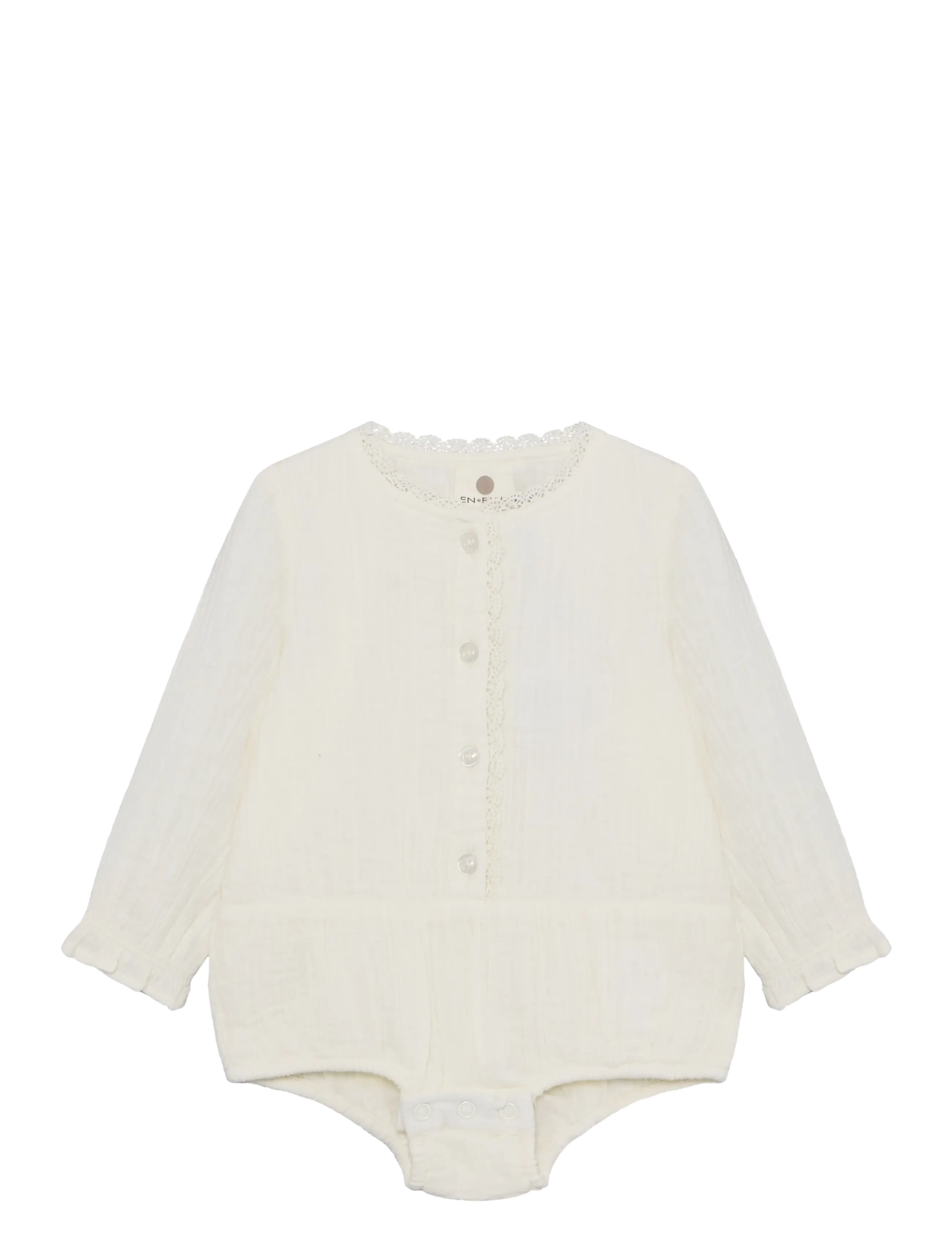 En Fant Romper Woven, Langarm Romper, Creme, Gr.80