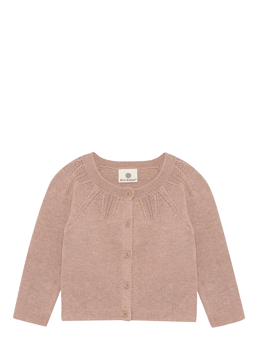 En Fant - Cardigan Knit - cardigans - adobe rose - 0