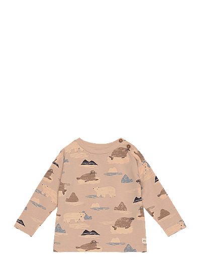 En Fant T-shirt LS AOP - Long-sleeved t-shirts - MOONLIGHT / beige