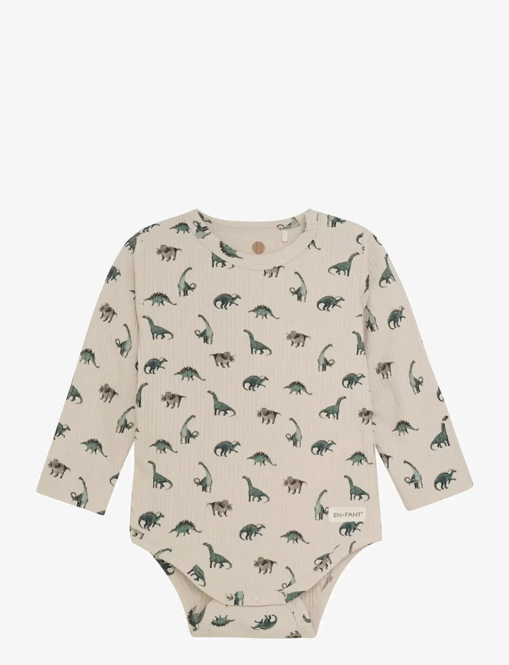 En Fant - Body LS Rib AOP - rāpulīši ar garām piedurknēm - french oak - 1