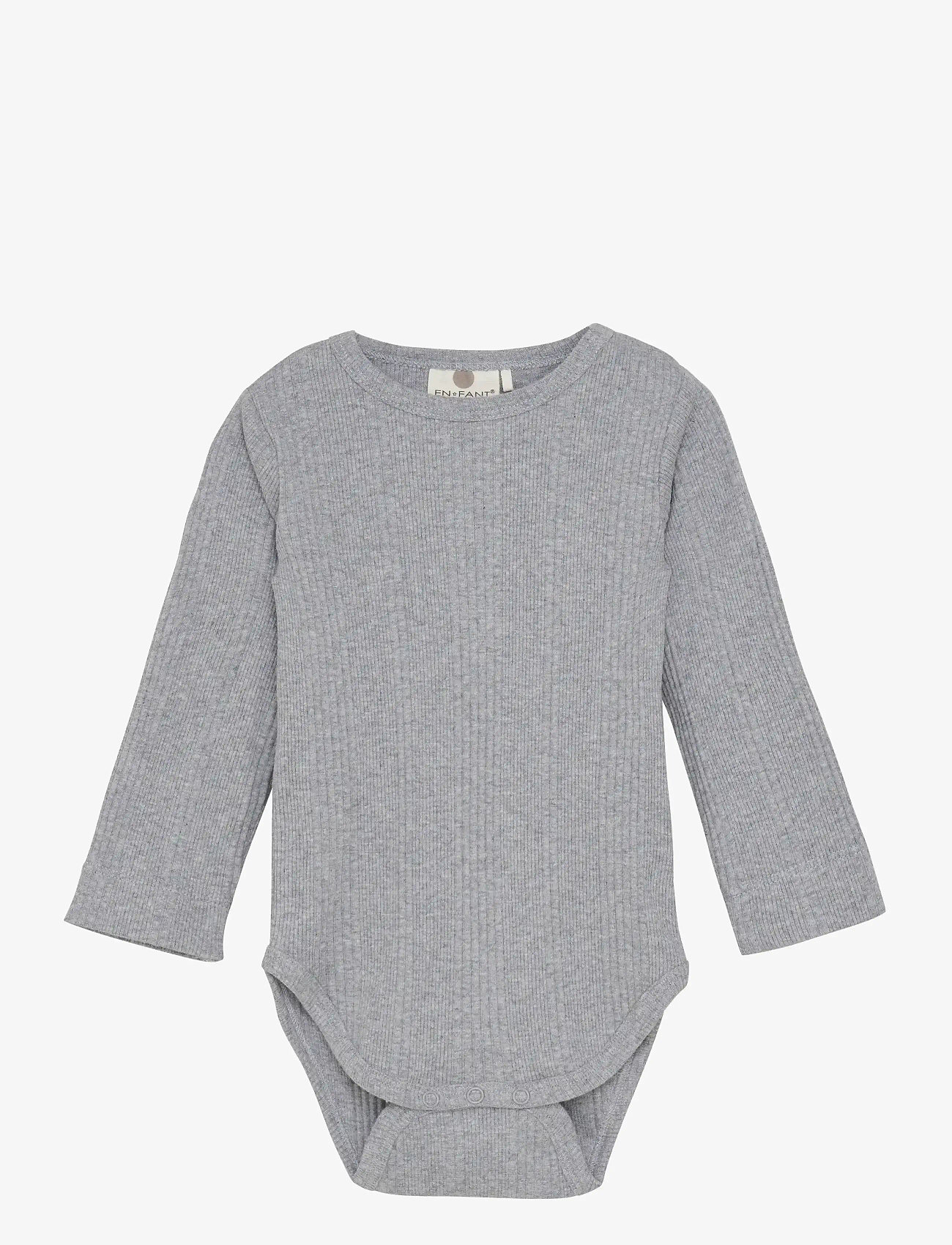En Fant - Body LS Rib - långärmade bodies - light grey melange - 0