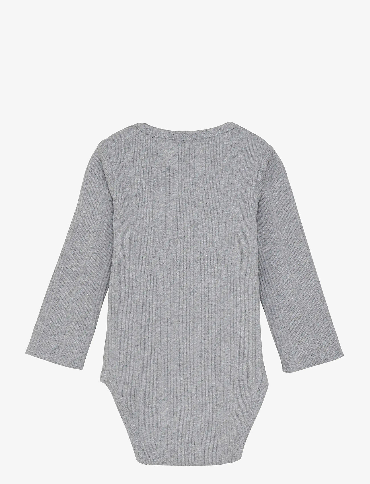 En Fant - Body LS Rib - långärmade bodies - light grey melange - 1
