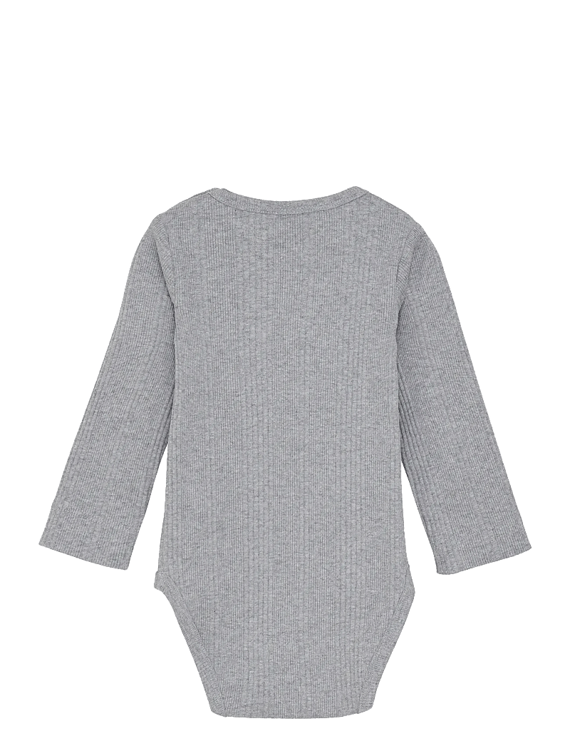 En Fant - Body LS Rib - långärmade bodies - light grey melange - 1