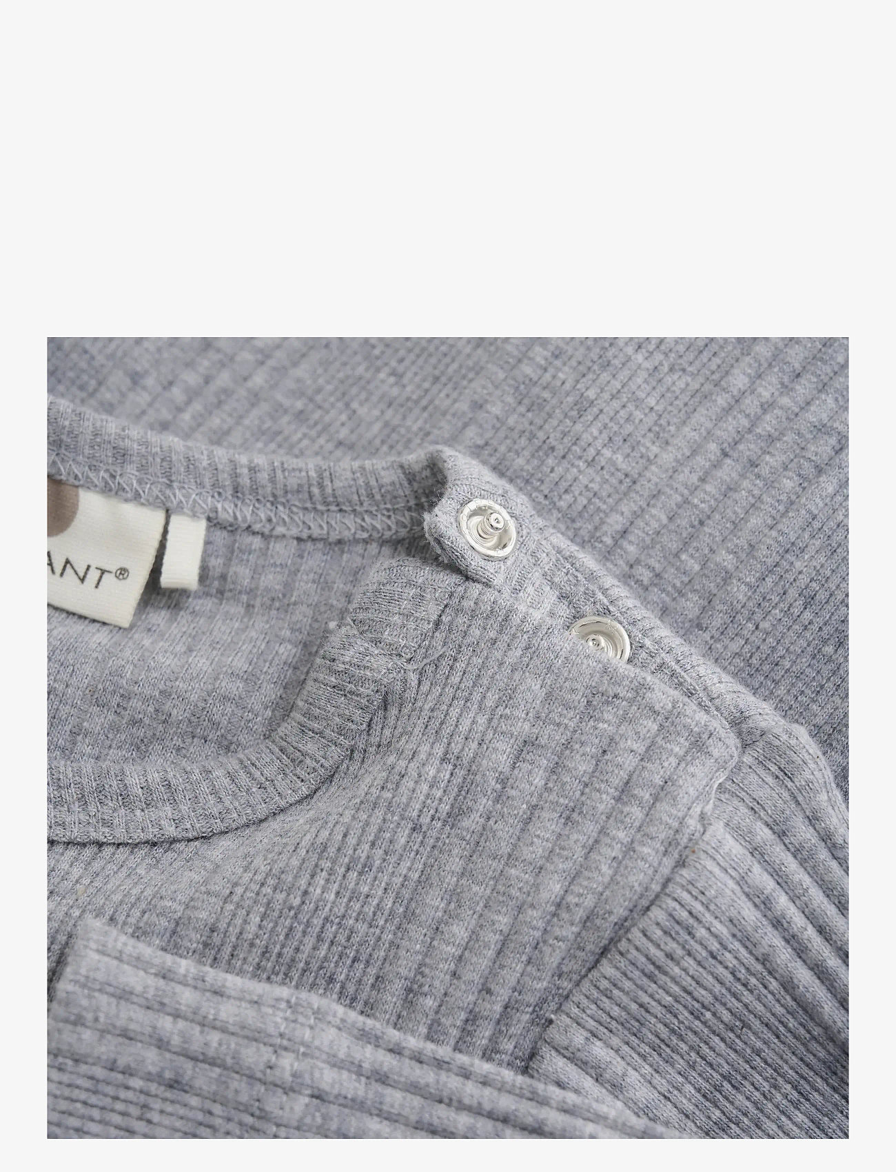 En Fant - Body LS Rib - långärmade bodies - light grey melange - 2