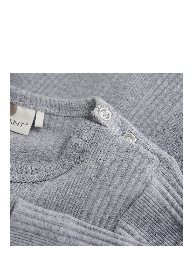 En Fant - Body LS Rib - långärmade bodies - light grey melange - 2