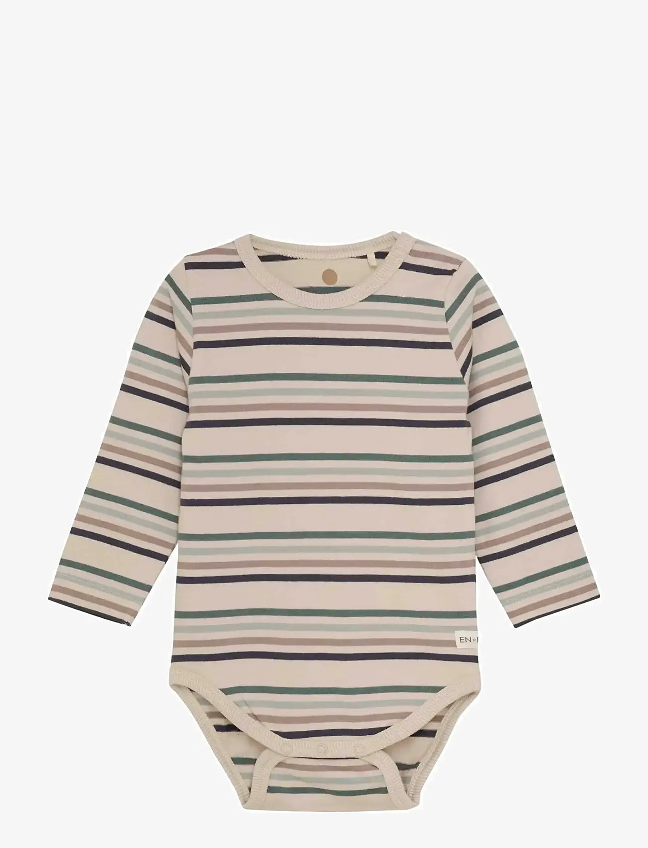 En Fant - Body LS Stripe - långärmade bodies - balsam green - 0