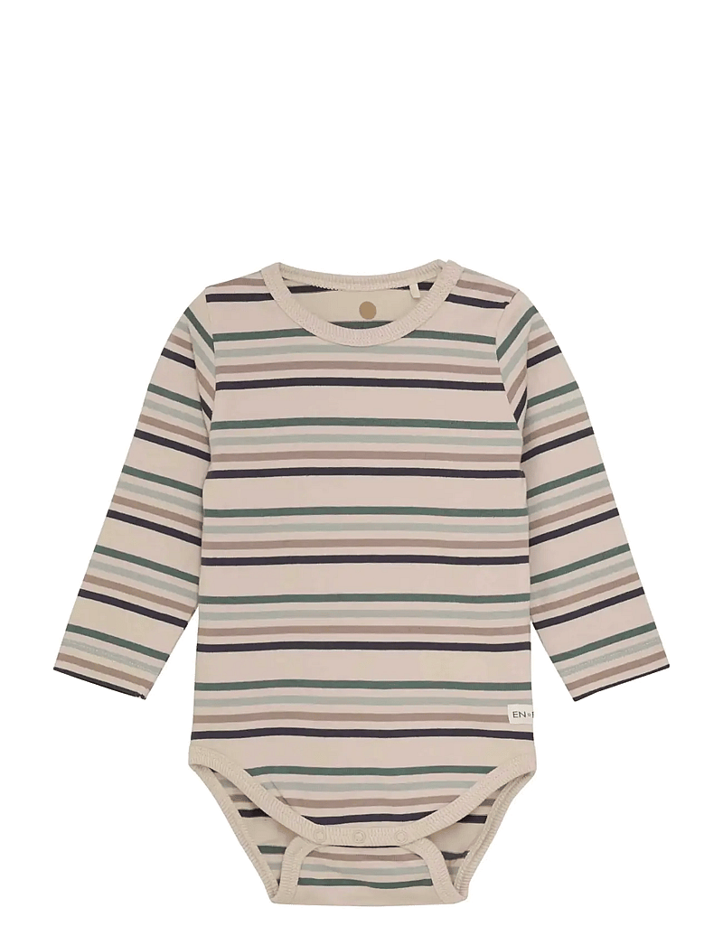 En Fant - Body LS Stripe - långärmade bodies - balsam green - 0
