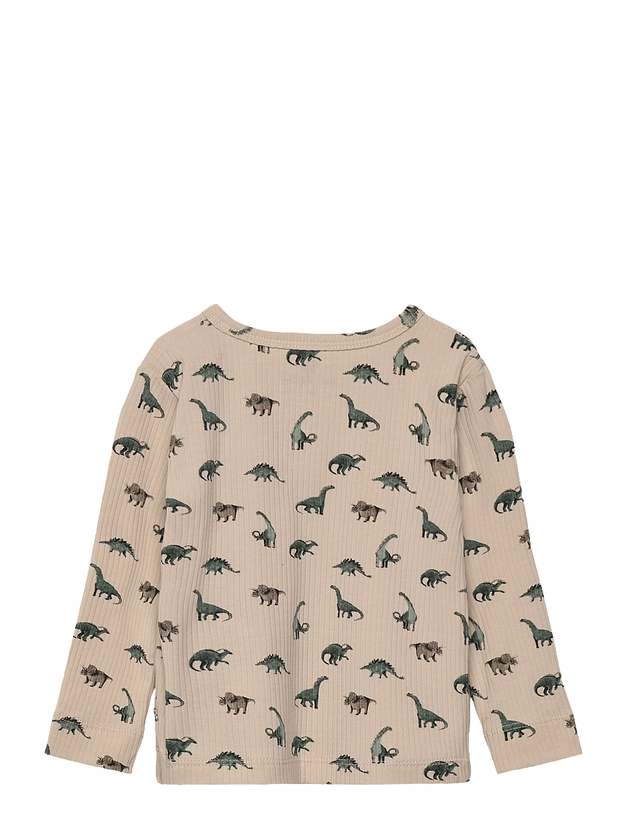 En Fant - T-shirt LS Rib AOP - langærmede t-shirts - french oak - 1