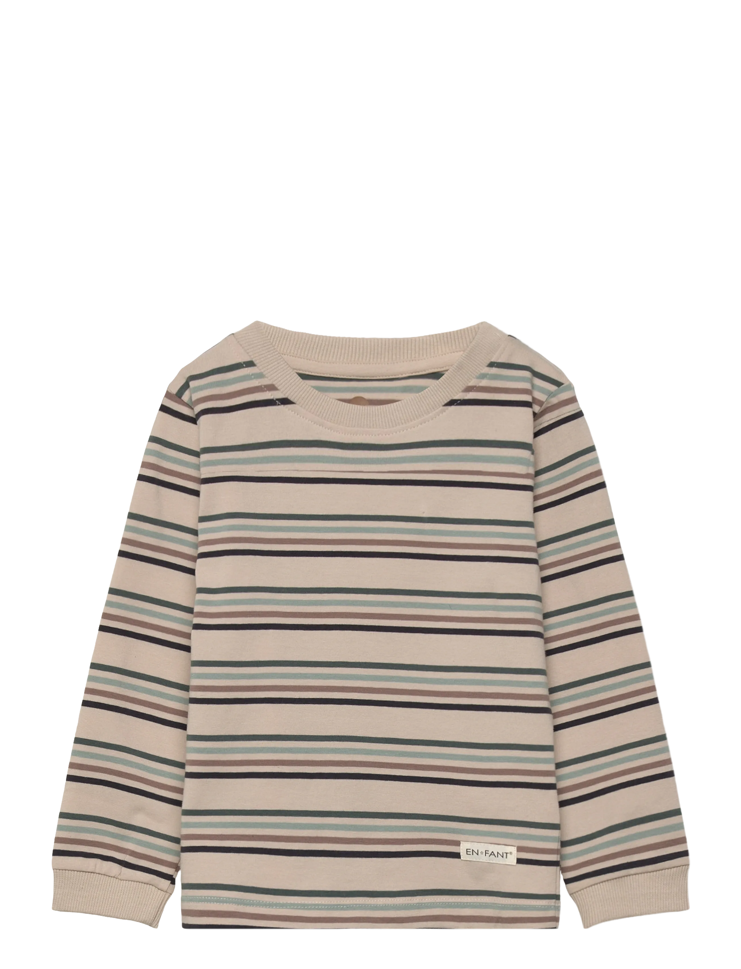 En Fant T-shirt LS Stripe - En Fant - BALSAM GREEN / beige
