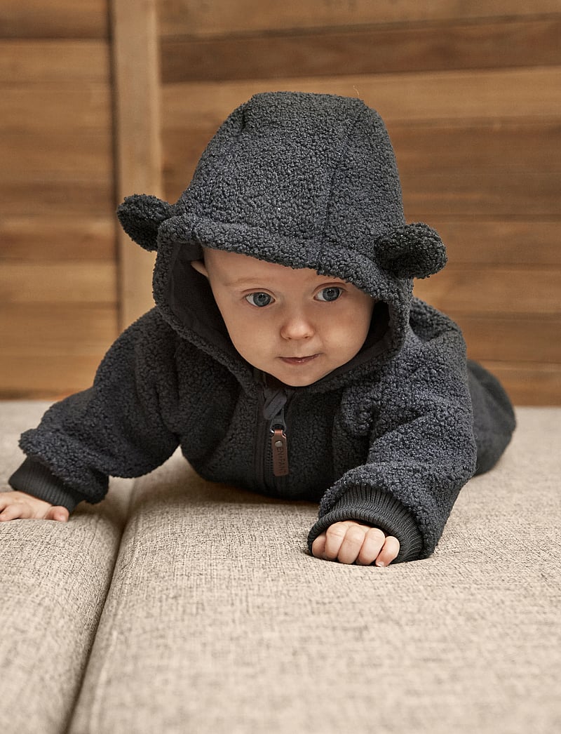 En Fant - Wholesuit Teddy - fleece overalls - ebony - 0