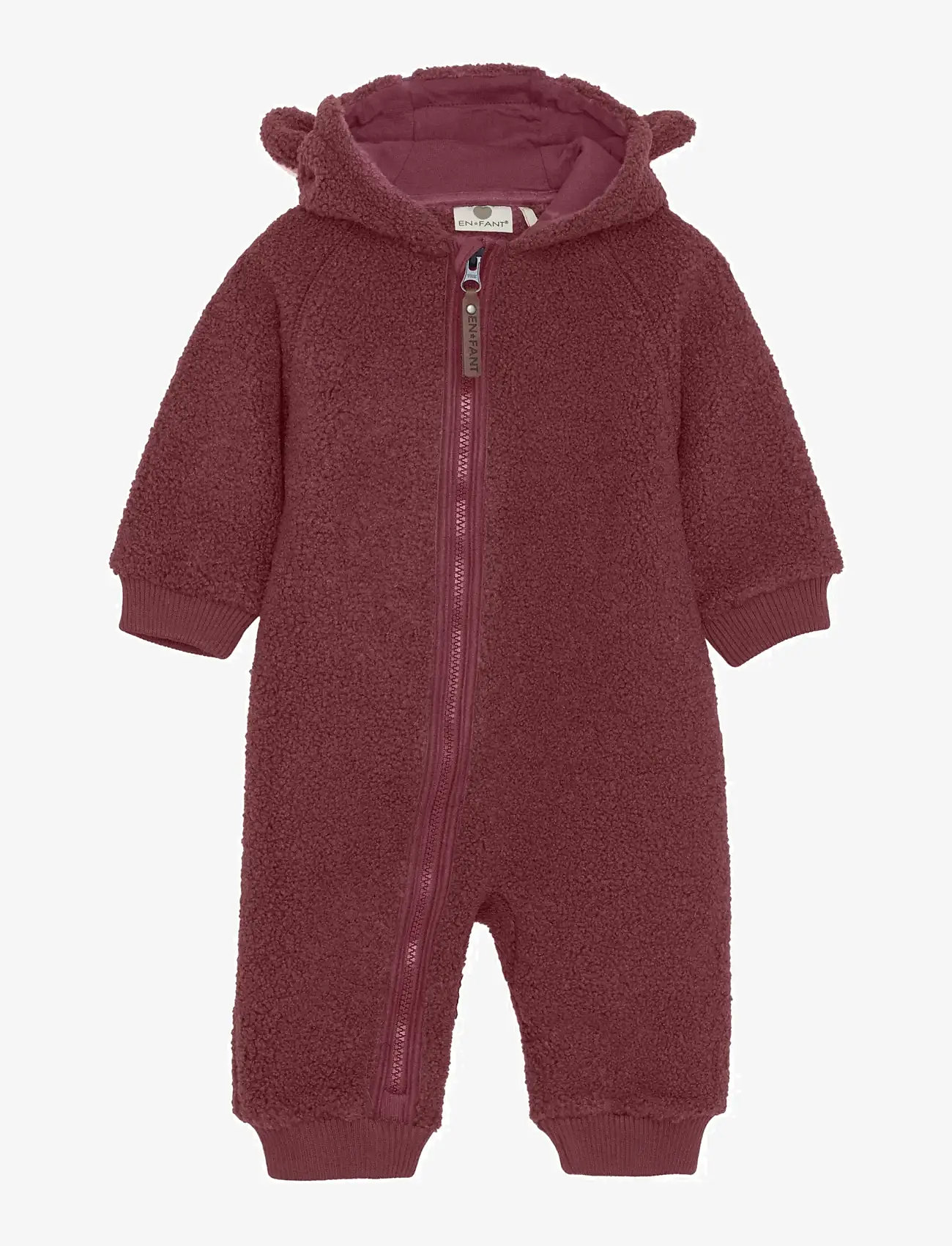 En Fant - Wholesuit Teddy - fleece overalls - roan rouge - 0