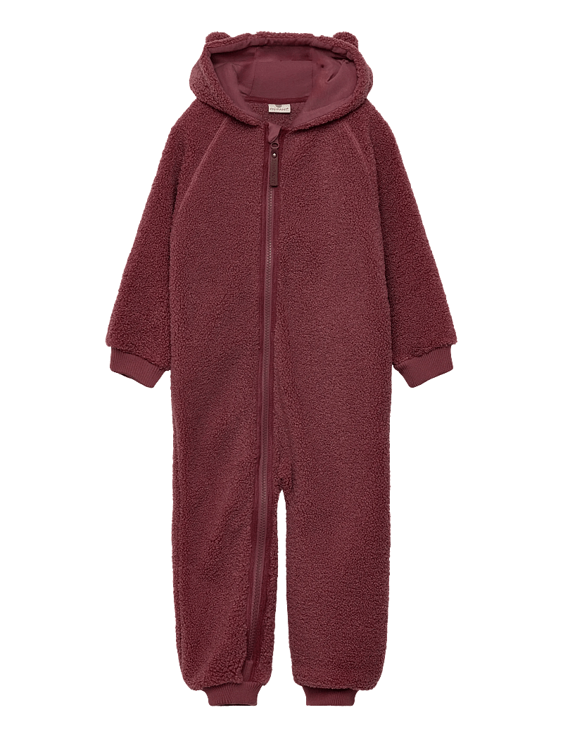 En Fant - Wholesuit Teddy - fleece overalls - roan rouge - 0
