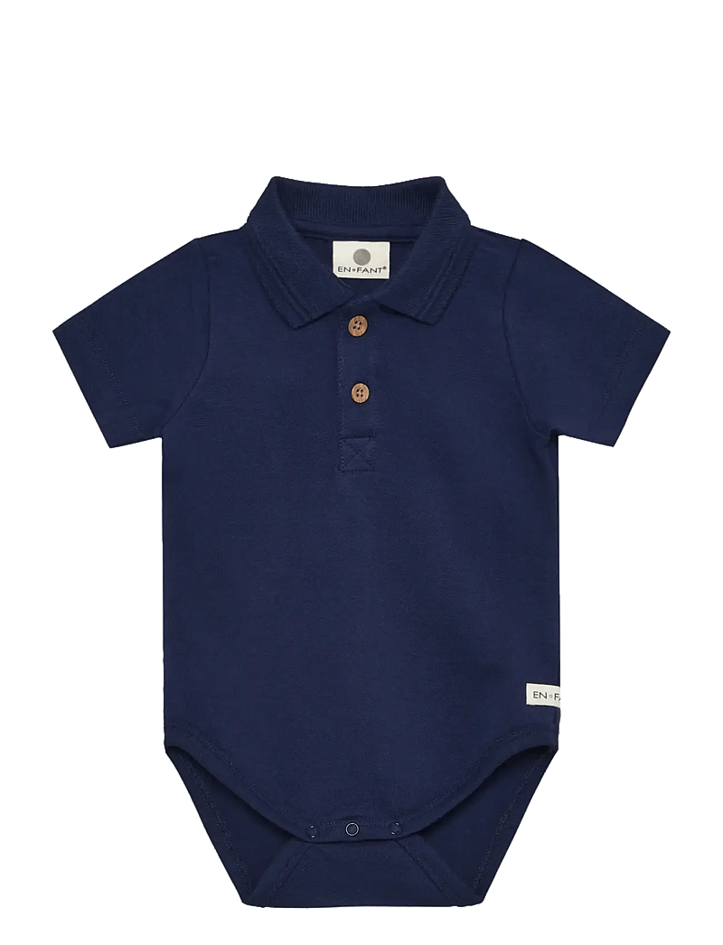 En Fant - Body SS Polo - kurzärmelige bodys - medieval blue - 0