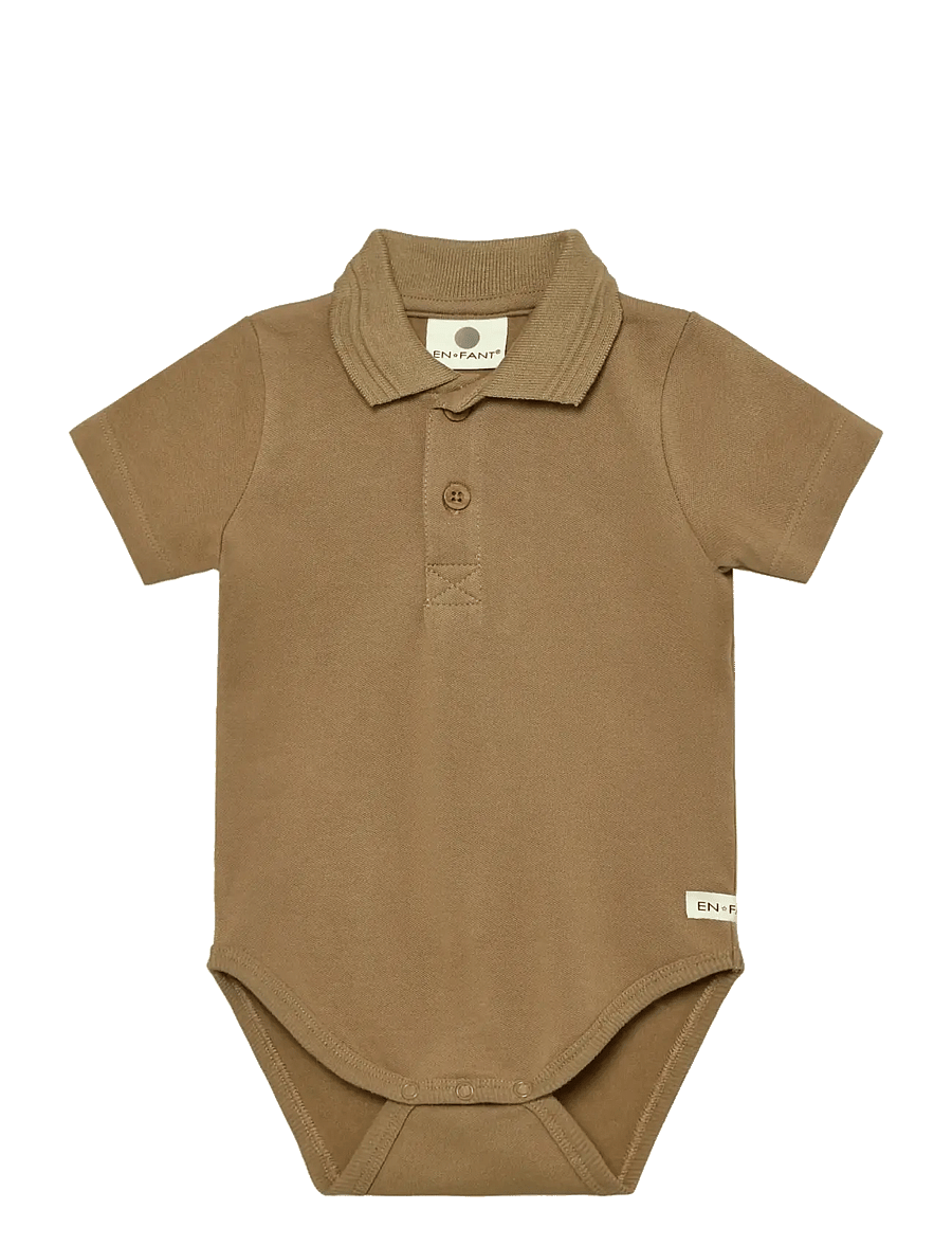 En Fant - Body SS Polo - short-sleeved bodies - tiger's eye - 0