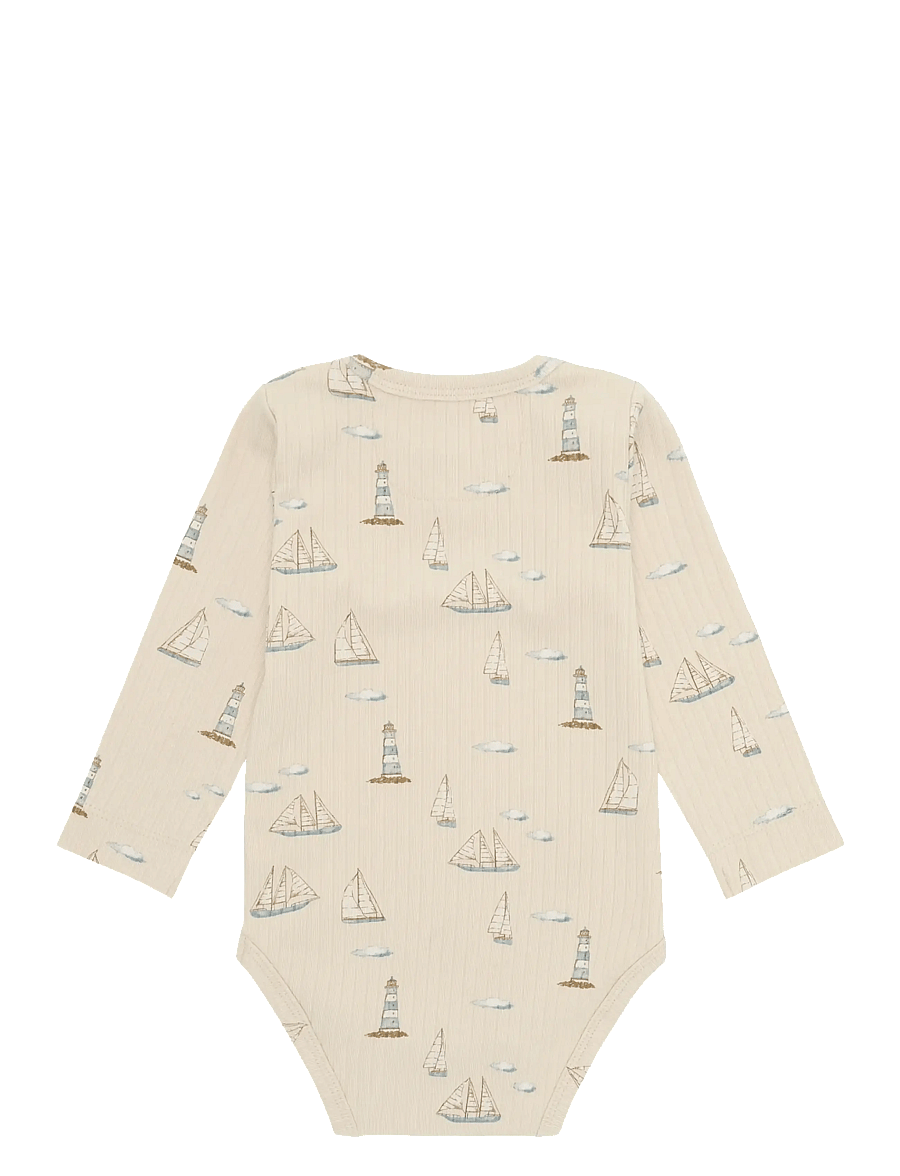 En Fant - Body LS Rib AOP - long-sleeved - fog - 2