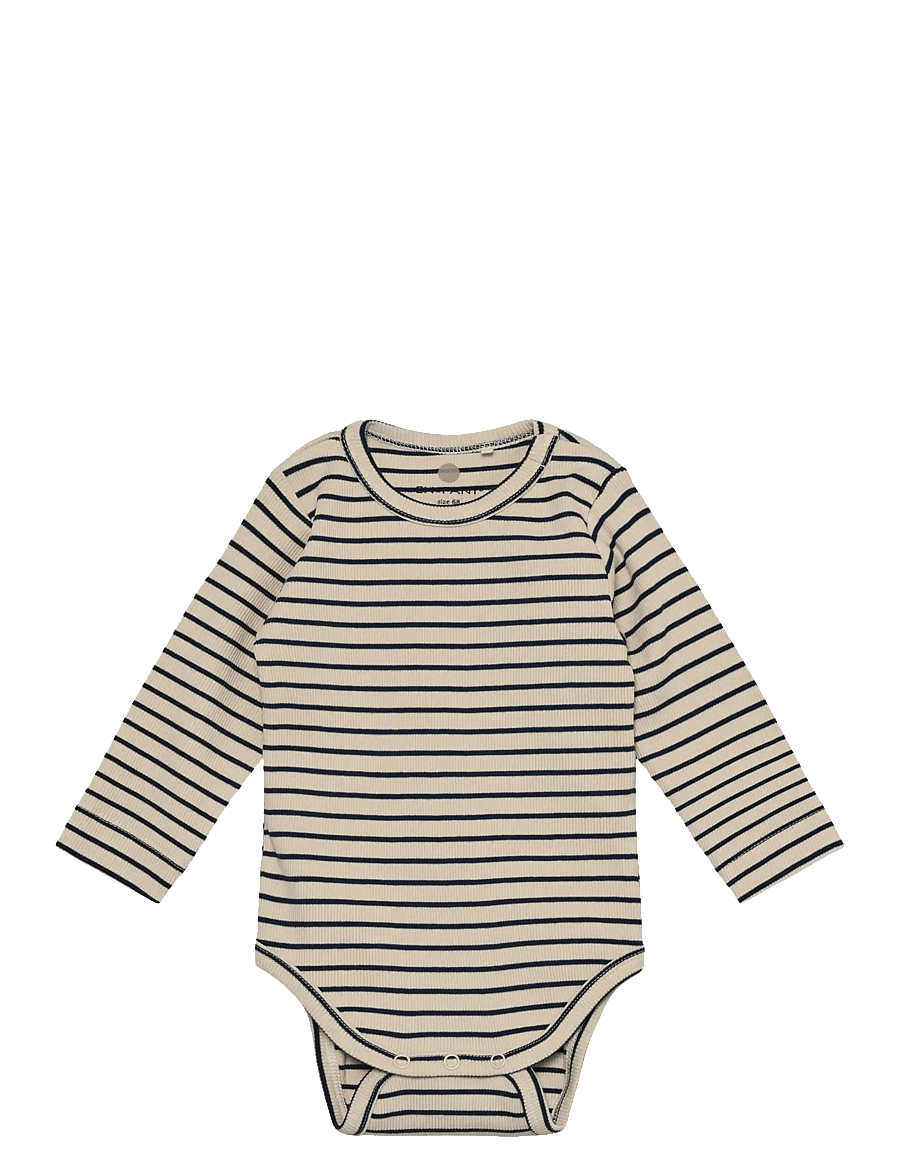 En Fant - Body LS Rib Stripe - långärmade bodies - medieval blue - 1