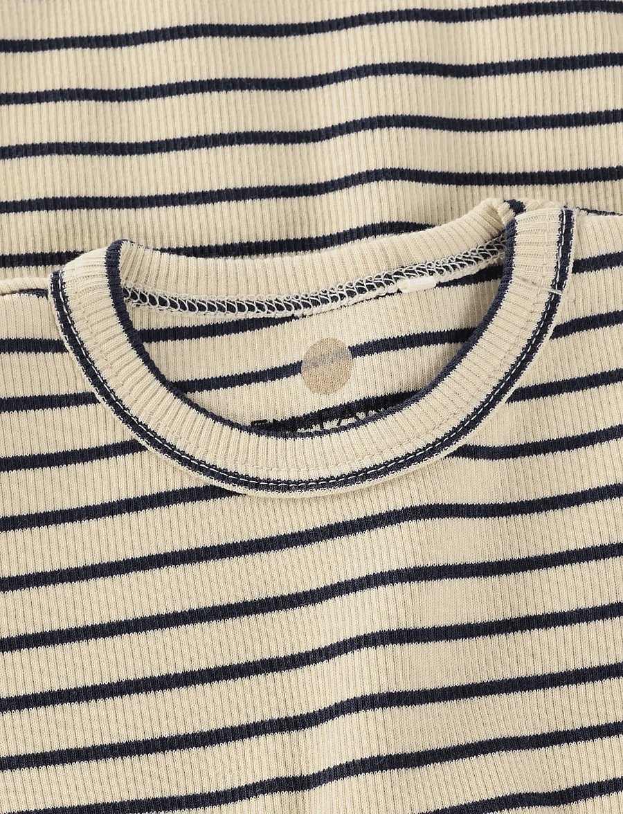 En Fant - Body LS Rib Stripe - långärmade bodies - medieval blue - 4
