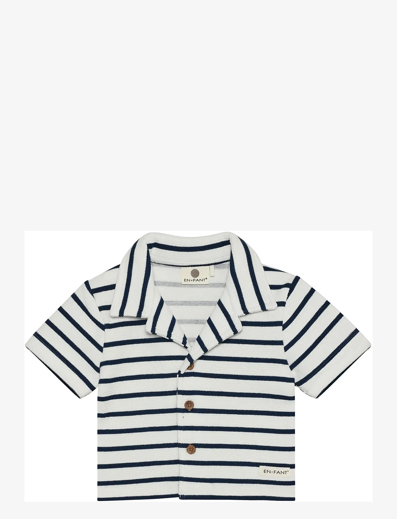 En Fant - Shirt Sweat Stripe - short-sleeved shirts - medieval blue - 0
