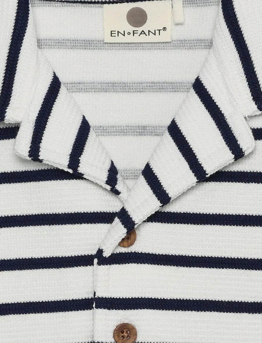 En Fant - Shirt Sweat Stripe - kurzärmlige hemden - medieval blue - 2