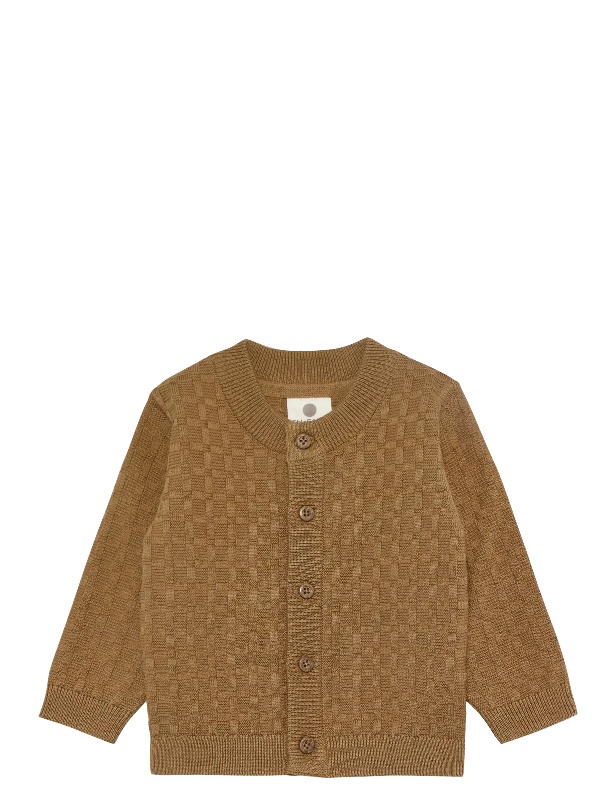 En Fant Knit Cardigan, Børn, Strikket Cardigan, Brun, Str: 80