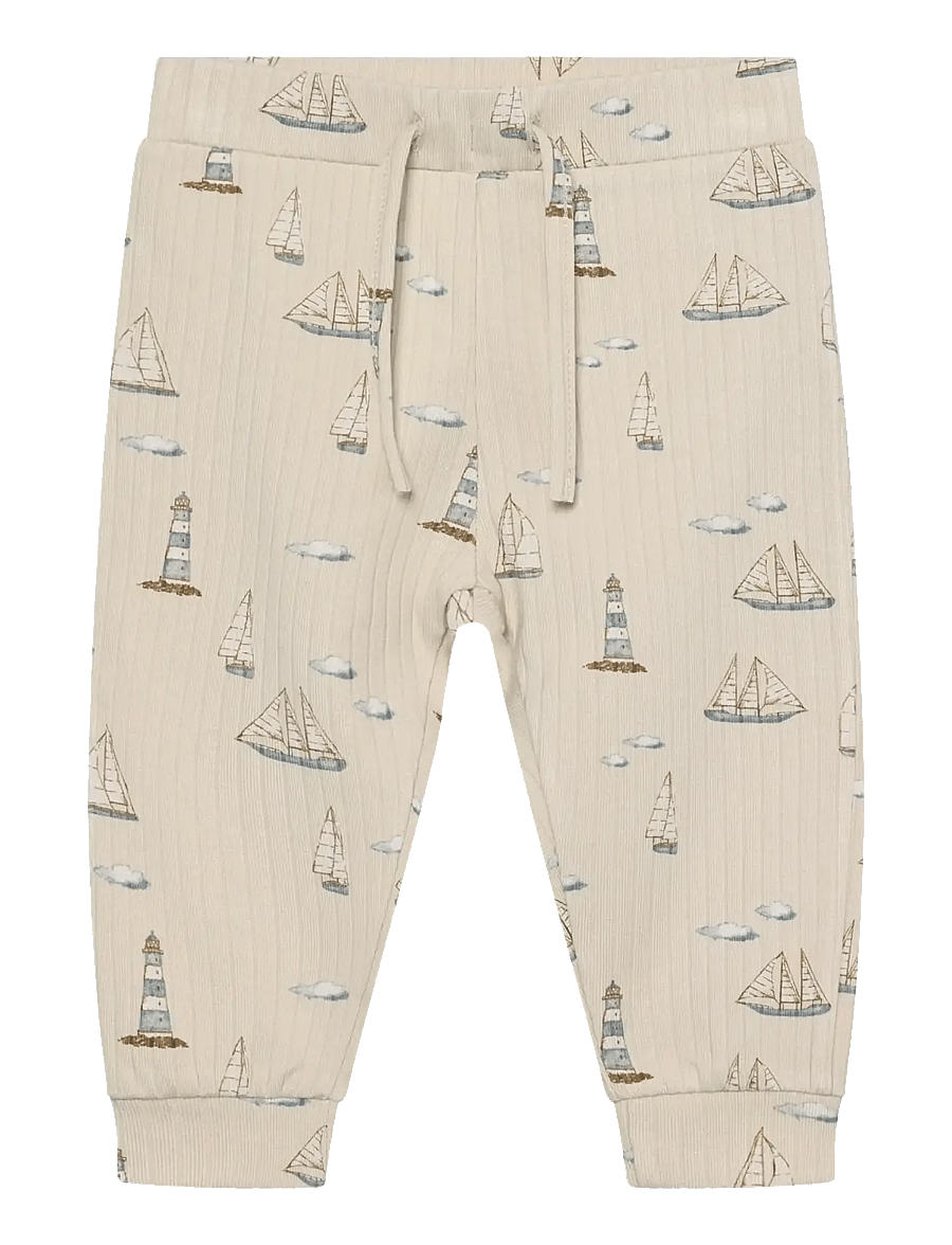 En Fant - Pants Rib AOP - dressipüksid - fog - 0