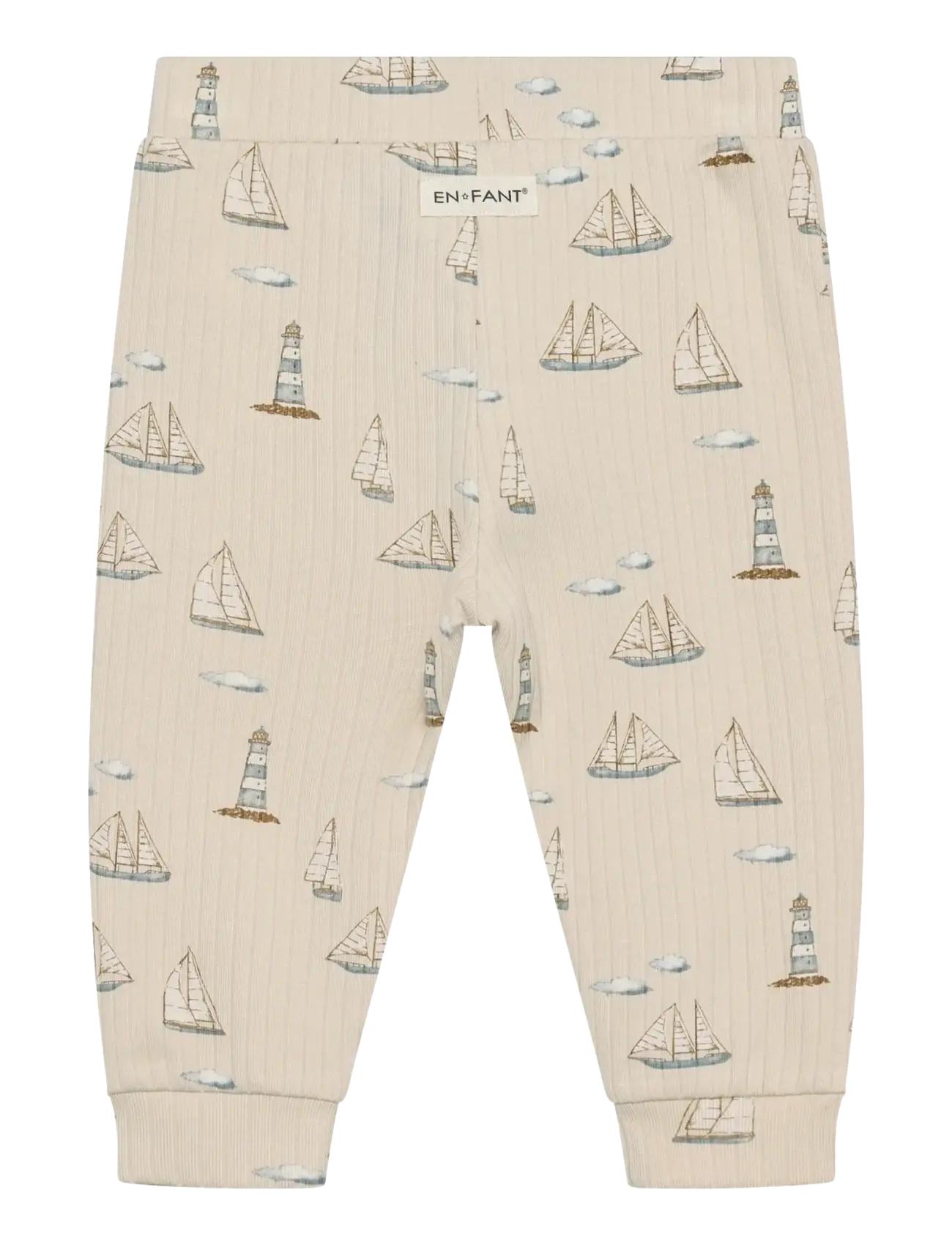 En Fant - Pants Rib AOP - sweatpants - fog - 1