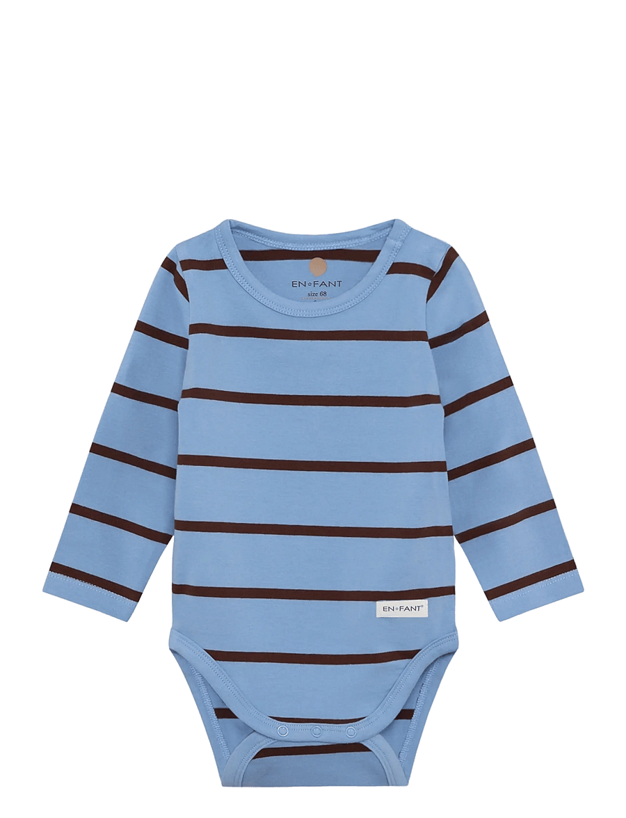 En Fant - Body LS Stripe - langärmelige bodys - bel air blue - 0