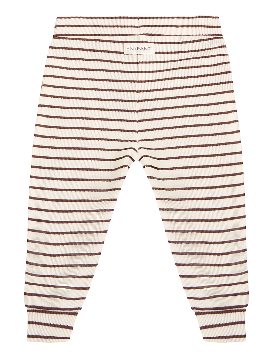 En Fant - Pants Rib Stripe - babyhosen - chestnut - 1