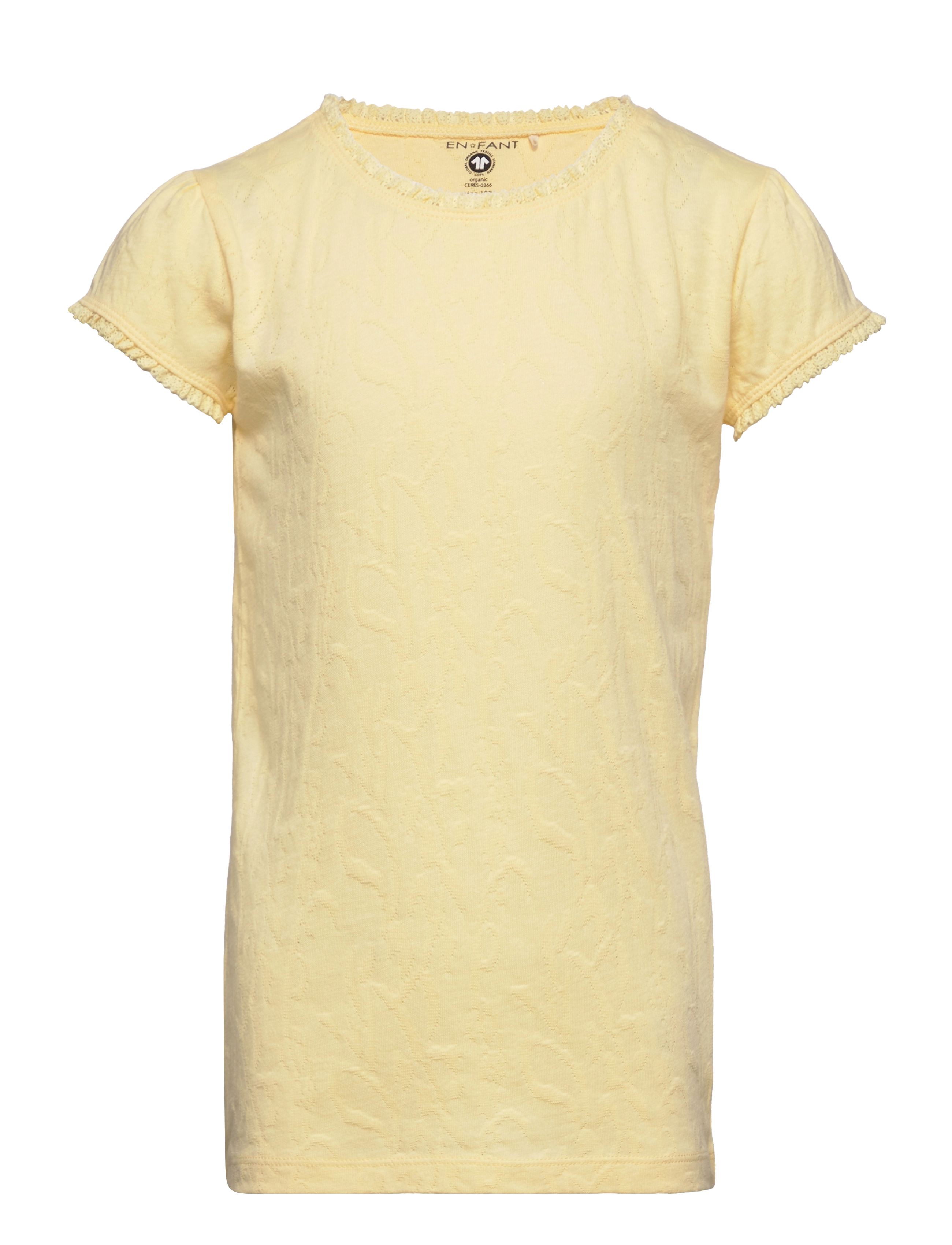 EN FANT T-Shirt Ss Jacquard Gelb - 56 - Kinder