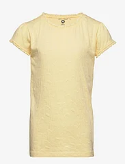 En Fant - T-shirt SS Jacquard - short-sleeved t-shirts - french vanilla - 0