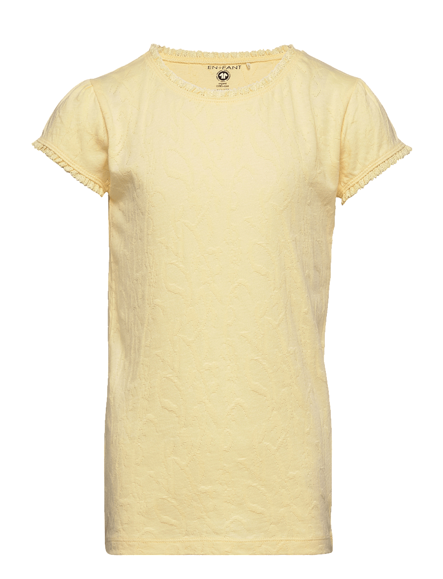 En Fant - T-shirt SS Jacquard - kurzärmelige - french vanilla - 0