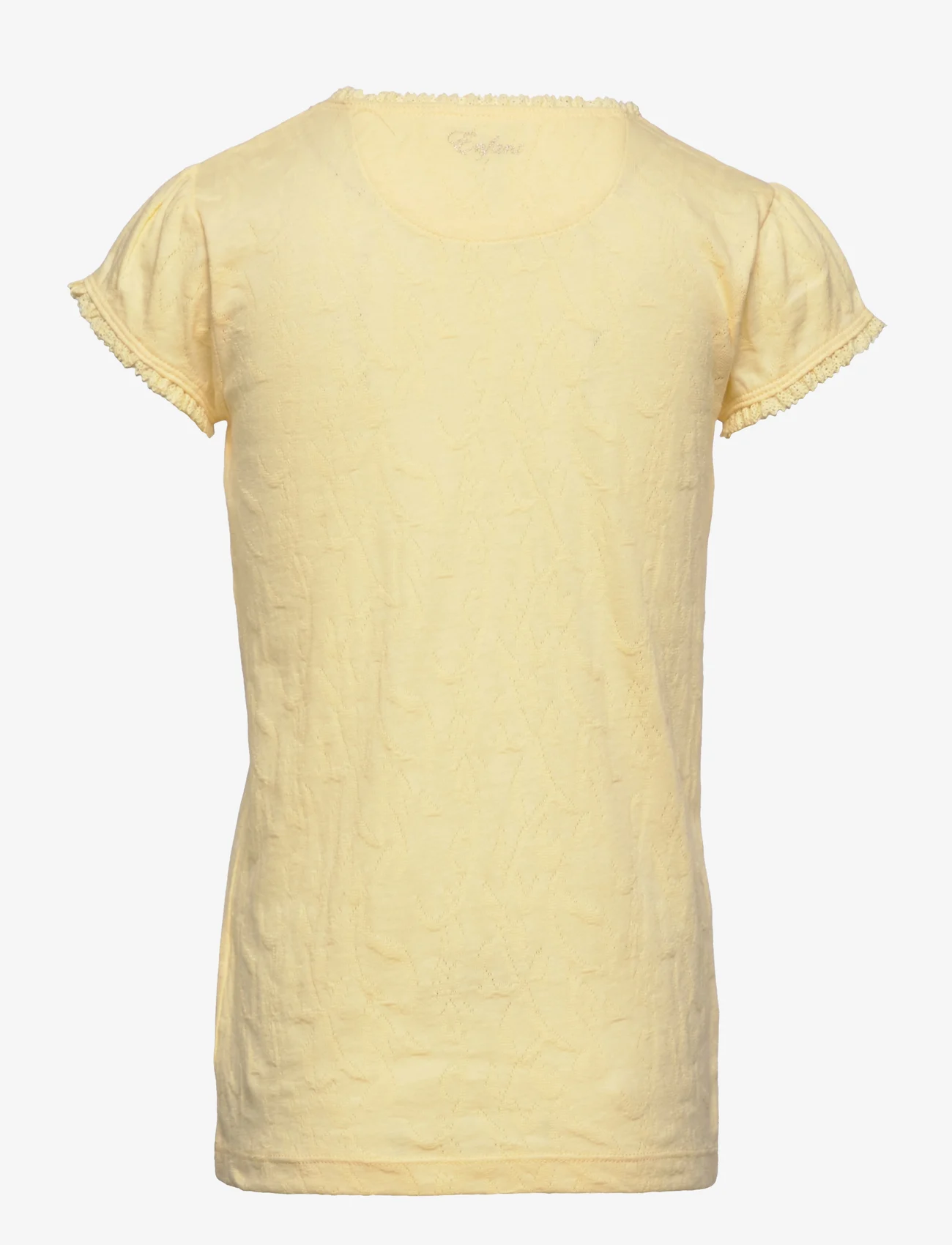 En Fant - T-shirt SS Jacquard - short-sleeved t-shirts - french vanilla - 1