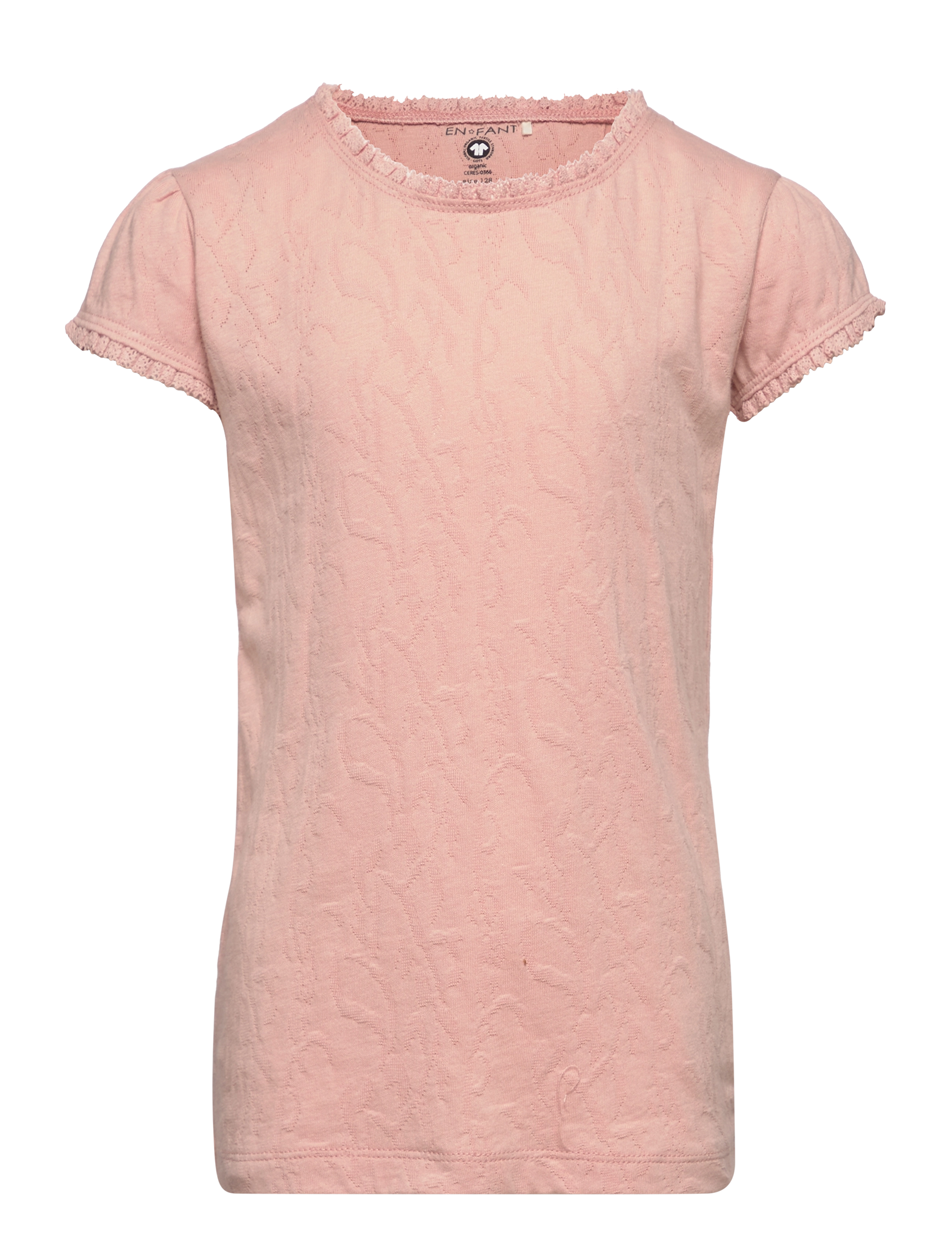 EN FANT T-Shirt Ss Jacquard Pink - 56 - Kinder