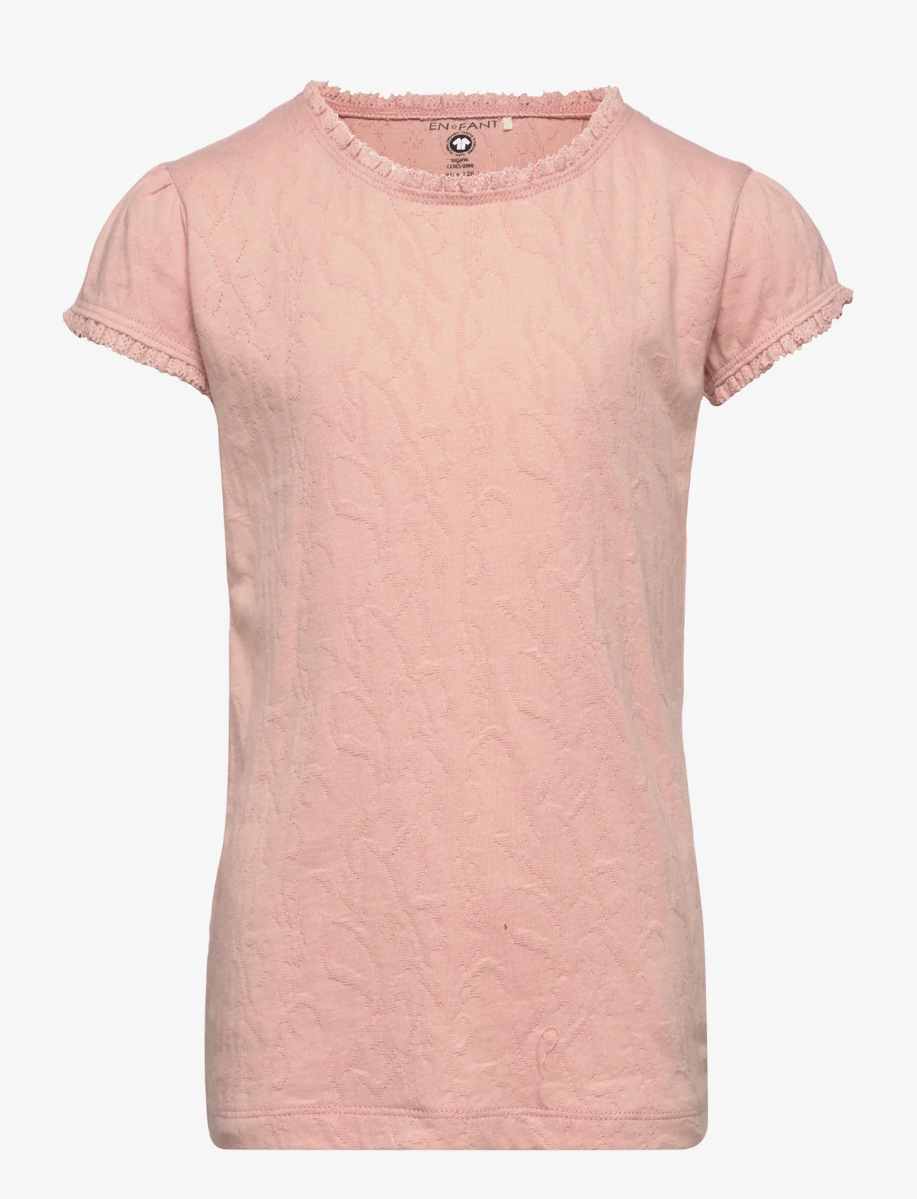 En Fant - T-shirt SS Jacquard - lühikeste varrukatega t-särgid - misty rose - 0