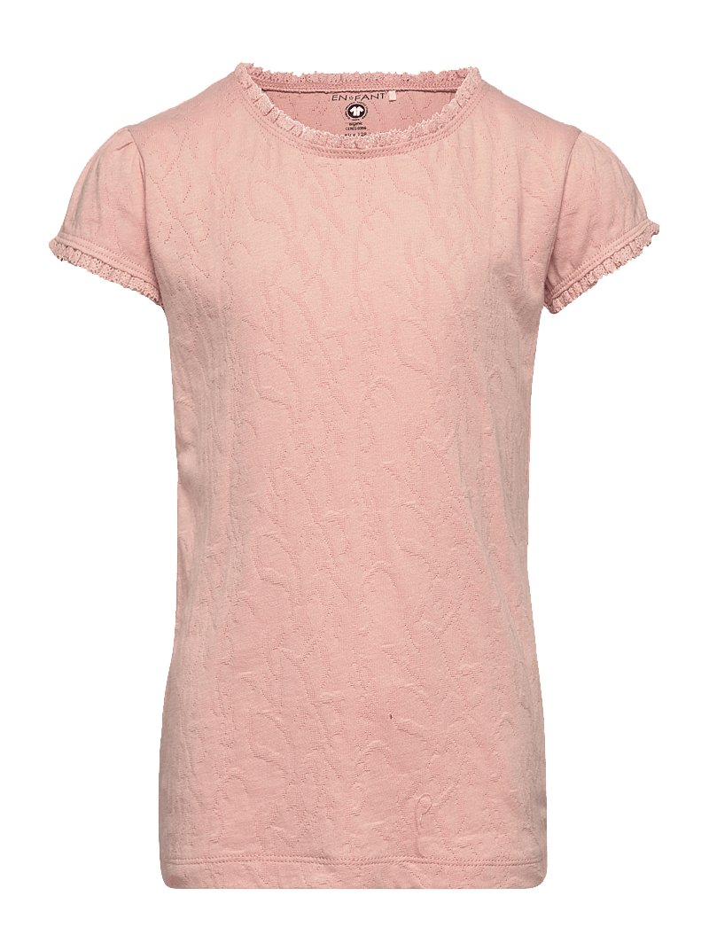 En Fant - T-shirt SS Jacquard - short-sleeved t-shirts - misty rose - 0