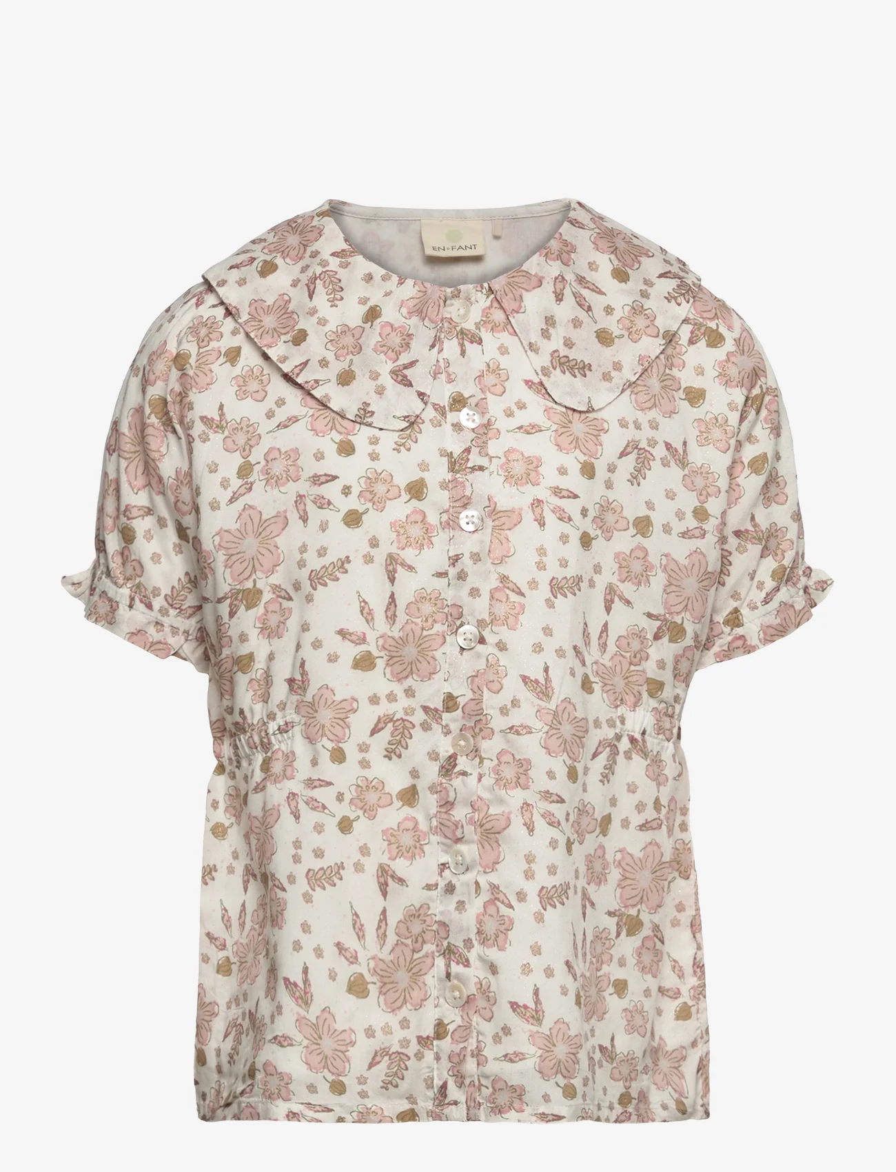 En Fant - Shirt Flower Woven - blouses & tunics - egret - 0
